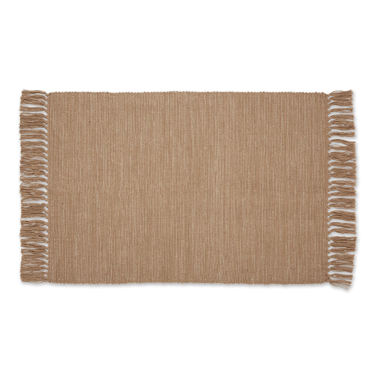 Contemporary Home Living 2' x 3' 2-Tone Ribbed Area Throw Rug - Brown